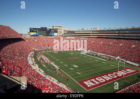 October 25, 2014: Wisconsin Badgers stadium during the NCAA Football game between the Maryland Terrapins and the Wisconsin Badgers at Camp Randall Stadium in Madison, WI. Wisconsin defeated Maryland 52-7. John Fisher/CSM Stock Photo