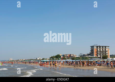 Beach, People, Adreatic Sea, Senigallia, Ancona, Marken, italian, Italy, Stock Photo