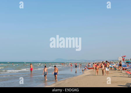 Beach, People, Adreatic Sea, Senigallia, Ancona, Marken, italian, Italy, Stock Photo