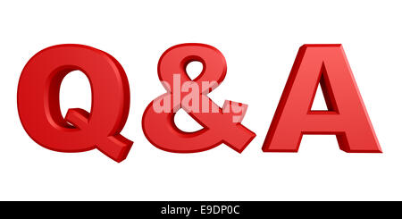 Q And A Red Letters Showing Questions And Answers Stock Photo