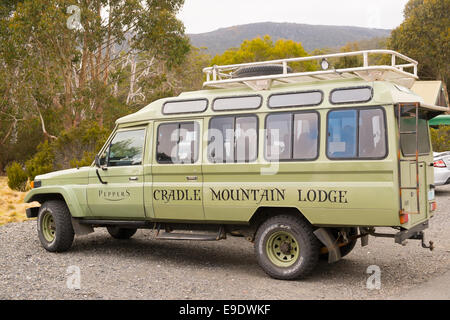 Peppers cradle mountain lodge tourist vehicle,Tasmania,australia Stock Photo