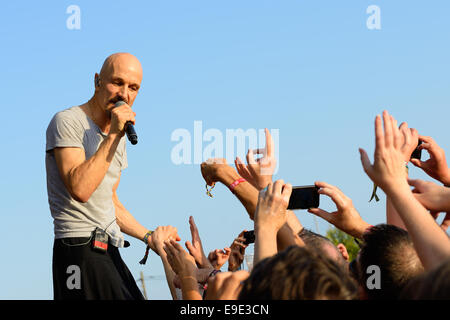 BENICASSIM, SPAIN - JULY 17: James (British rock band from Manchester) performance at FIB Festival. Stock Photo