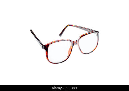Vintage Eyeglasses with plastic frame isolated on white backgroundv Stock Photo