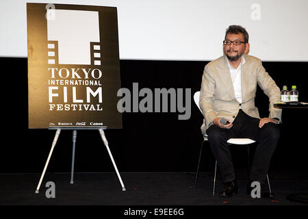 Tokyo, Japan. 26th Oct, 2014. Hideaki Anno film director, animator and actor attends the talk show 'Animator: Hideaki Anno' at TOHO CINEMAS in Nihonbashi on October 26, 2014, Tokyo, Japan. The 27th Tokyo International Film Festival which is the biggest cinematic festival in Tokyo has been held from October 23 to 31. Credit:  Rodrigo Reyes Marin/AFLO/Alamy Live News Stock Photo