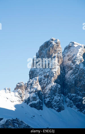 Cliff face on The Sassolungo Langkofel Selva Dolomites Italy Stock Photo