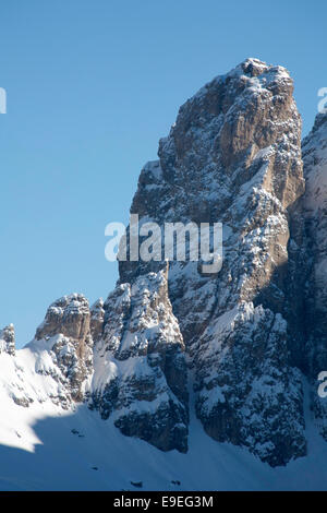 Cliff face on The Sassolungo Langkofel Selva Dolomites Italy Stock Photo