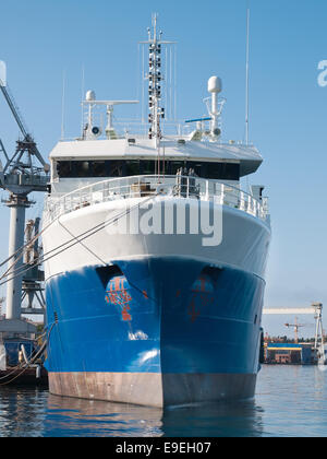 ship in dock yard on final equip Stock Photo