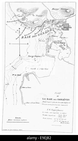 A historical map of the Bay of Gonaives, Haiti, highlighting its ...