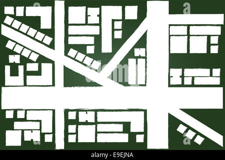 Regional City Map Drawing On Blackboard Stock Photo