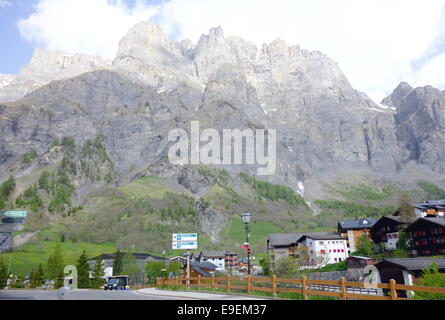 Alps surrounding the town of Leukerbad, Switzerland Stock Photo