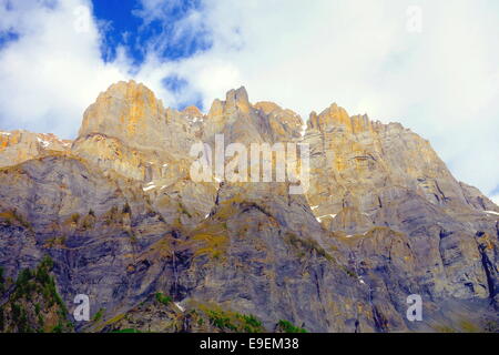 Alps surrounding the town of Leukerbad, Switzerland Stock Photo