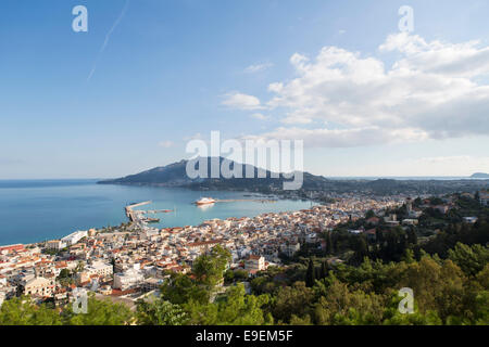 Overview city of Zakynthos (Zante) at the island Zakynthos (Greece) Stock Photo