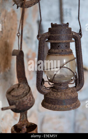 Old rusty paraffin lamp Stock Photo