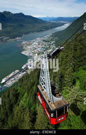 Mount Roberts Tramway over Juneau, Alaska, USA Stock Photo