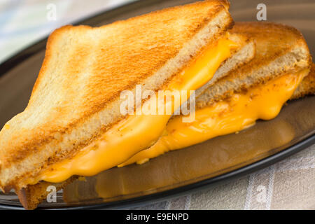 Grilled Cheese Sandwich, Hot Melting Cheese Stock Photo