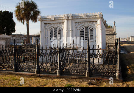 Cast iron tomb in Greenwood Cemetery, New Orleans, LA, USA. Stock Photo