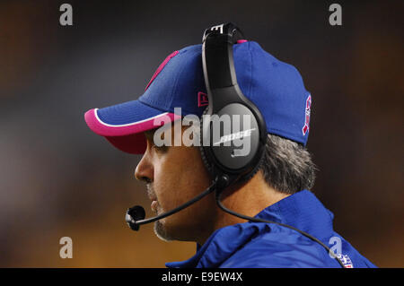 Pittsburgh, PA, USA. 26th Oct, 2014. Head Coach Chuck Pagano during the Pittsburgh Steelers vs Indianapolis Colts game in Pittsburgh, PA. Credit:  Cal Sport Media/Alamy Live News Stock Photo