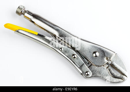 curved jaw locking pliers isolated on white background Stock Photo