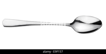 Silver spoon over white. File contains clipping path. Stock Photo