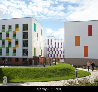 The Meadows Student Accomodation, University of Essex, Colchester, United Kingdom. Architect: bouygues, 2013. Landscaped public Stock Photo