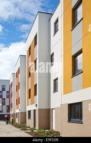 The Meadows Student Accomodation, University of Essex, Colchester, United Kingdom. Architect: bouygues, 2013. Perspective of wal Stock Photo