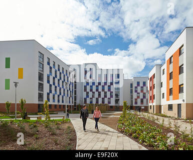 The Meadows Student Accomodation, University of Essex, Colchester, United Kingdom. Architect: bouygues, 2013. Landscaped public Stock Photo