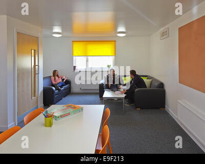 The Meadows Student Accomodation, University of Essex, Colchester, United Kingdom. Architect: bouygues, 2013. Communal area. Stock Photo