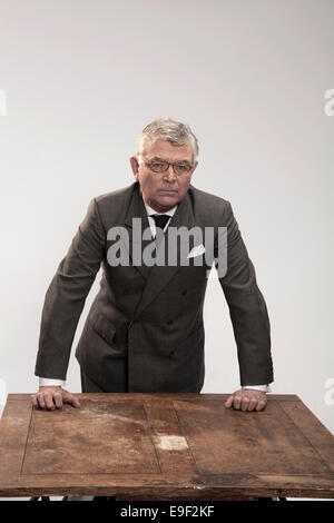 Character actors from a 1950's classic literature book act out key scenes Stock Photo