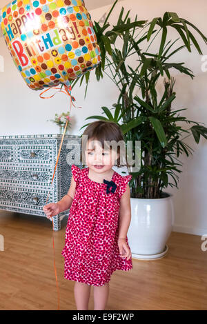 Two year old birthday girl Stock Photo