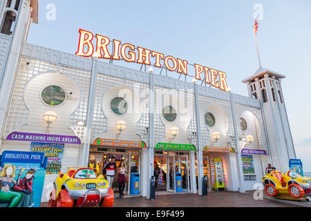 England, East Sussex, Brighton, Brighton Pier, Entrance to the Amusement Arcade Stock Photo