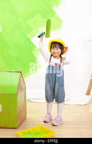 Happy little girl decoration Stock Photo
