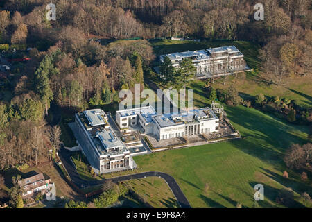 aerial view of the luxury Charters apartments, Sunninghill, Ascot, Berkshire, UK, home to Sir Cliff Richard amongst others Stock Photo
