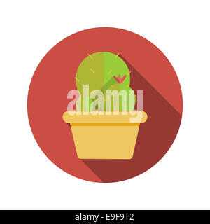 Cactus Flat Design Concept Icon Vector Illustration With Long Sh Stock Photo