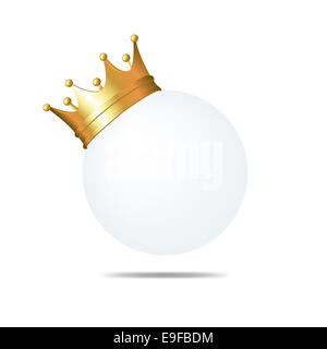 Golden Crown On White Blank Card Stock Photo
