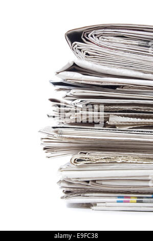 Various newspapers over white background Stock Photo