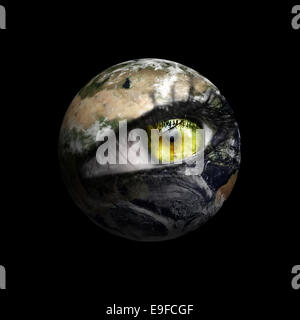 earth eye in space Stock Photo