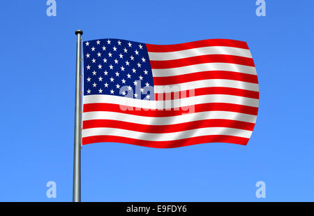 waving united states of america flag Stock Photo