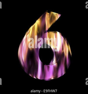 Flaming 3D Number Stock Photo