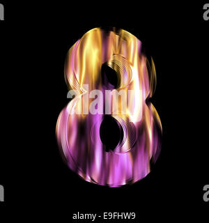 Flaming 3D Number Stock Photo