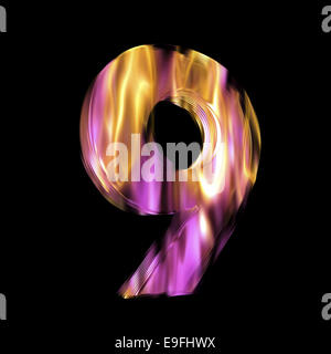 Flaming 3D Number Stock Photo