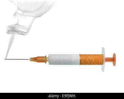Nicotine syringe Stock Photo