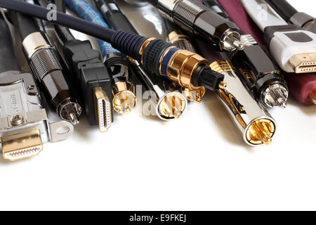 Audio Visual Cables For TV Video Isolated on White Stock Photo - Alamy, cable  tv