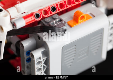 Tambov, Russian Federation - January 12, 2014: LEGO Power functions Battery Box.  Item 8293. Studio shot. Stock Photo