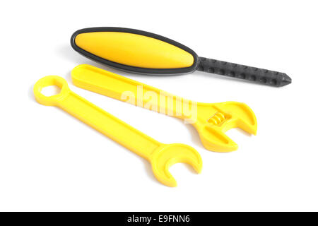 Assorted plastic toy tools Stock Photo