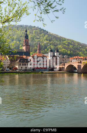 Old bridge into town of Heidelberg Germany Stock Photo