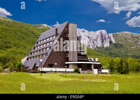 Velebit mountain lodge in Springtime Stock Photo