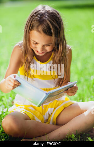 five-year-old girl on the nature Stock Photo