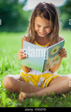 five-year-old girl on the nature Stock Photo