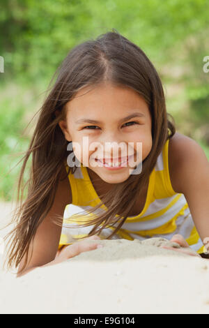 five-year-old girl on the nature Stock Photo