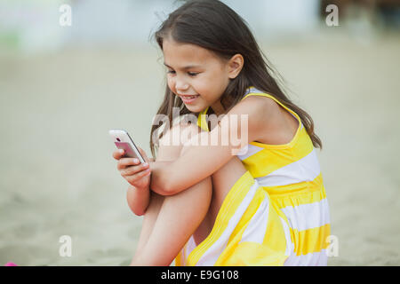 five-year-old girl on the nature Stock Photo